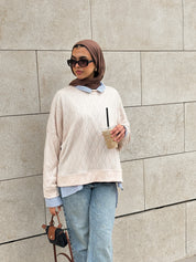 Knit Sweater In Beige
