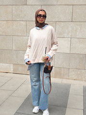 Knit Sweater In Beige