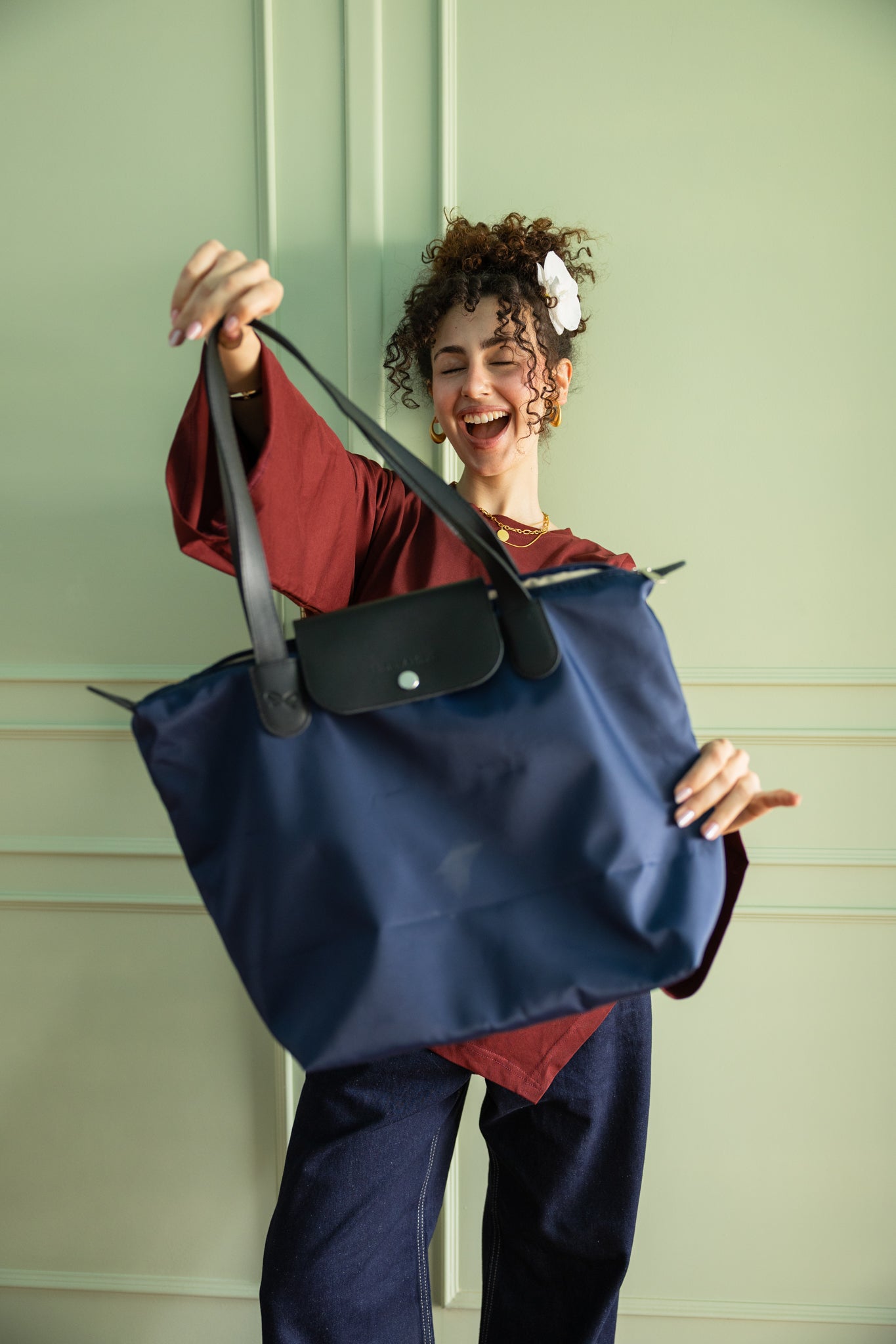 Long Day Bag In Navy Blue – HERNAMEIS JAMILA