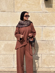 Asymmetrical Knitted In Brown