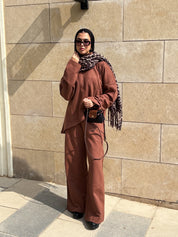 Asymmetrical Knitted In Brown