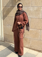 Asymmetrical Knitted In Brown