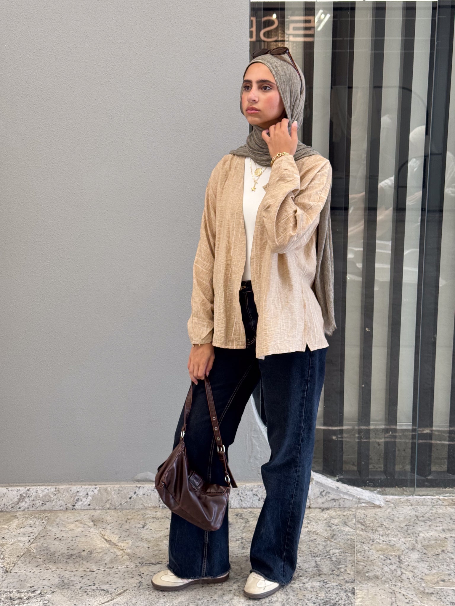 Jamila long white cardigan