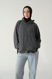 Knit Hoodie Soft Grey