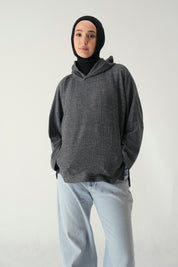 Knit Hoodie Soft Grey