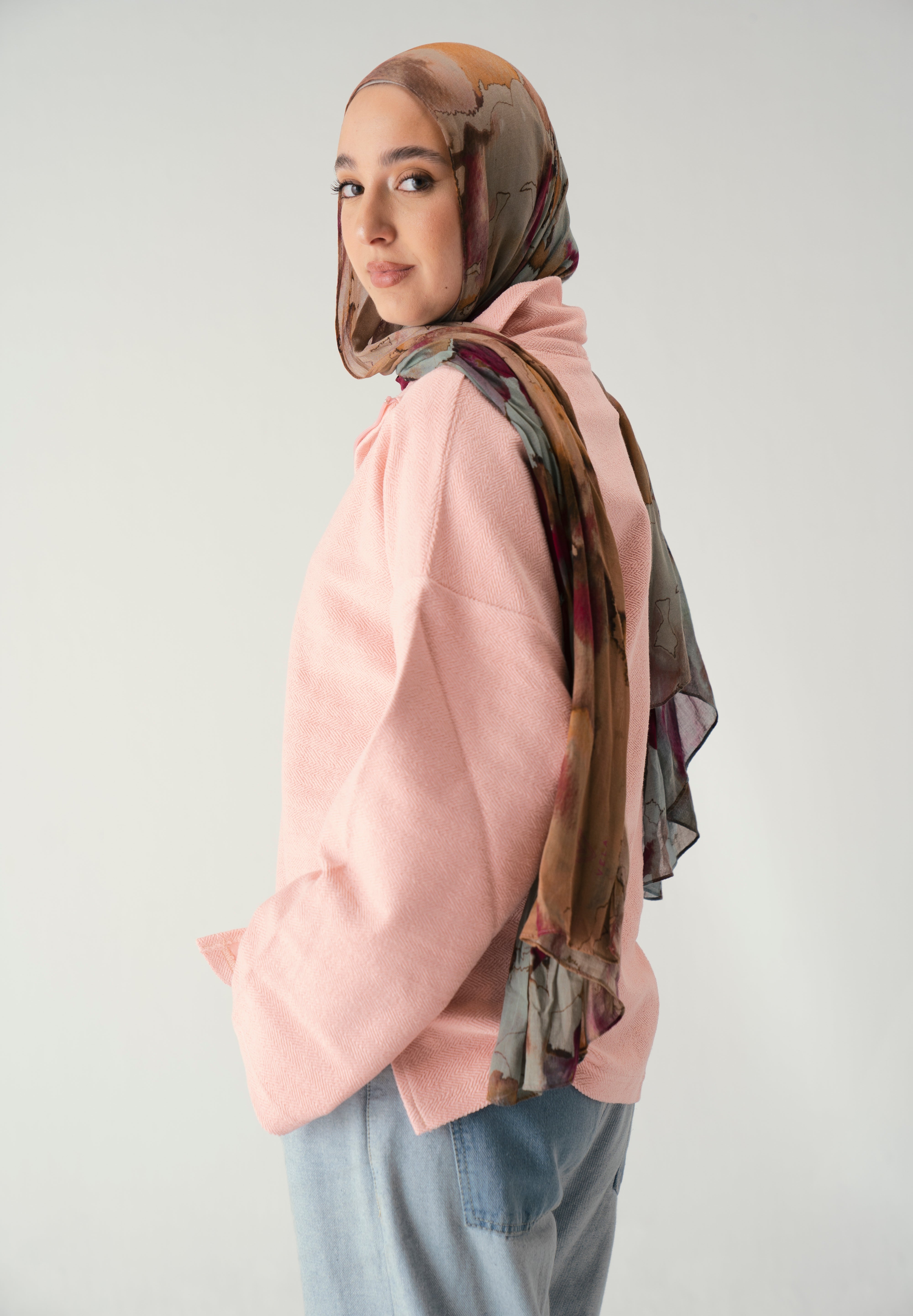 Zip knit sweater in pink