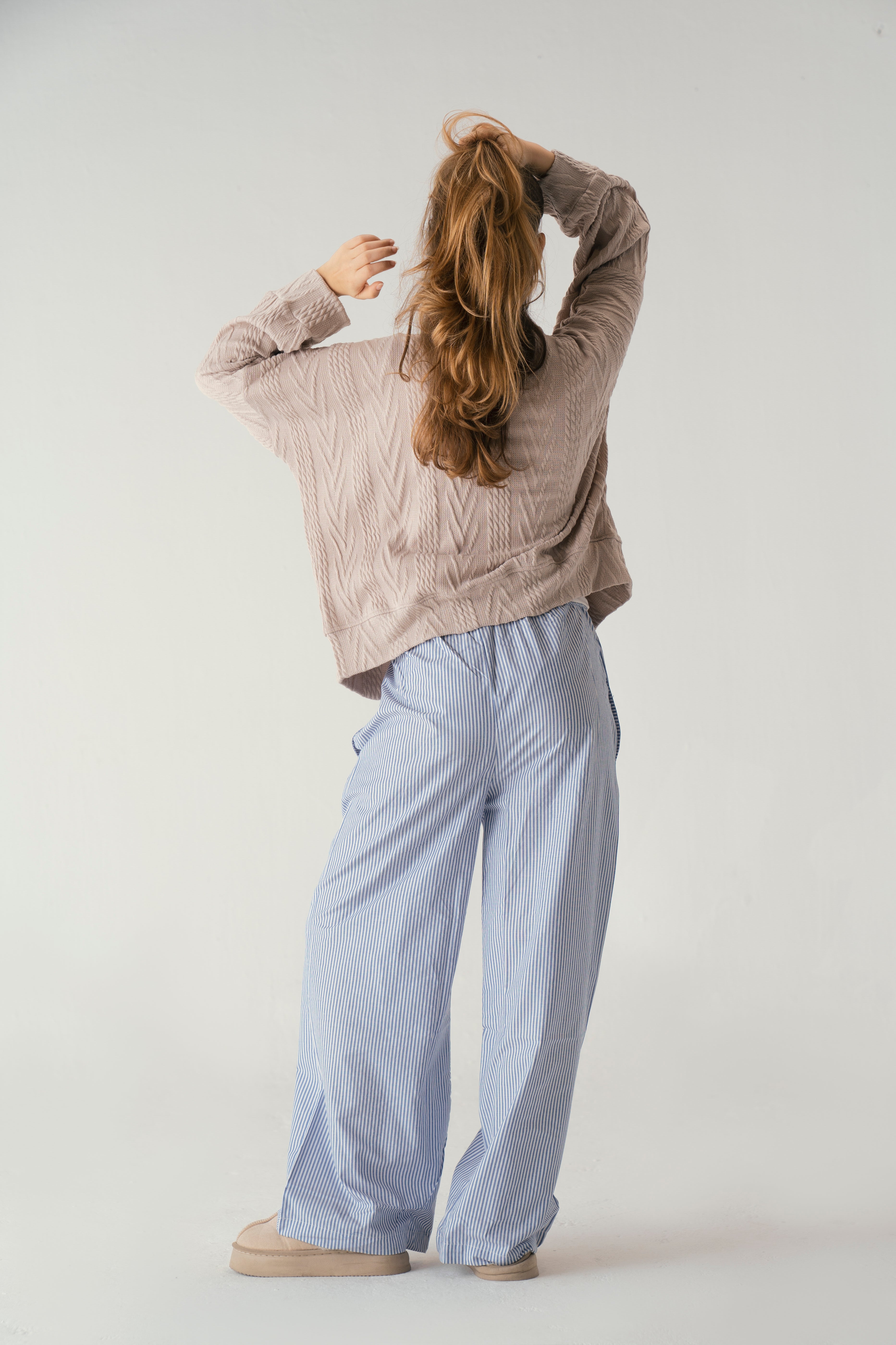 Tie front knit cardigan in beige