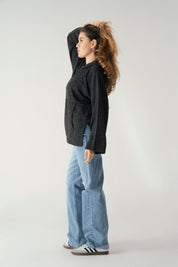 Knit Hoodie Dark Black