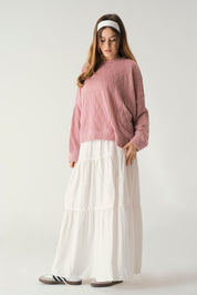 Knit Sweater In rose