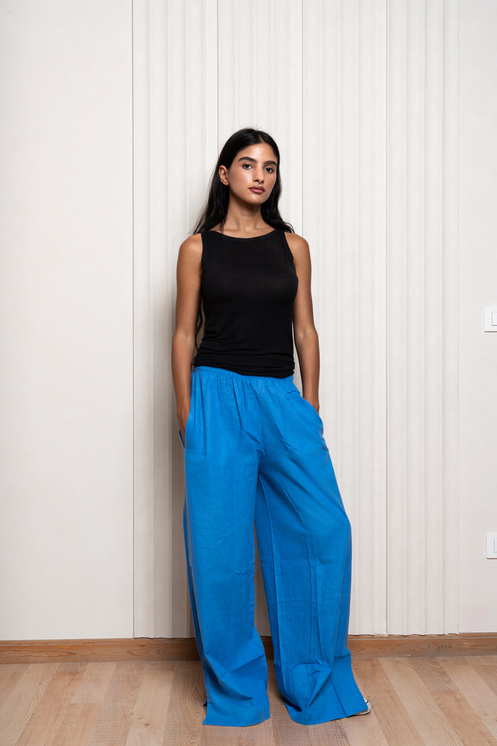 Linen Pants In Royal Blue