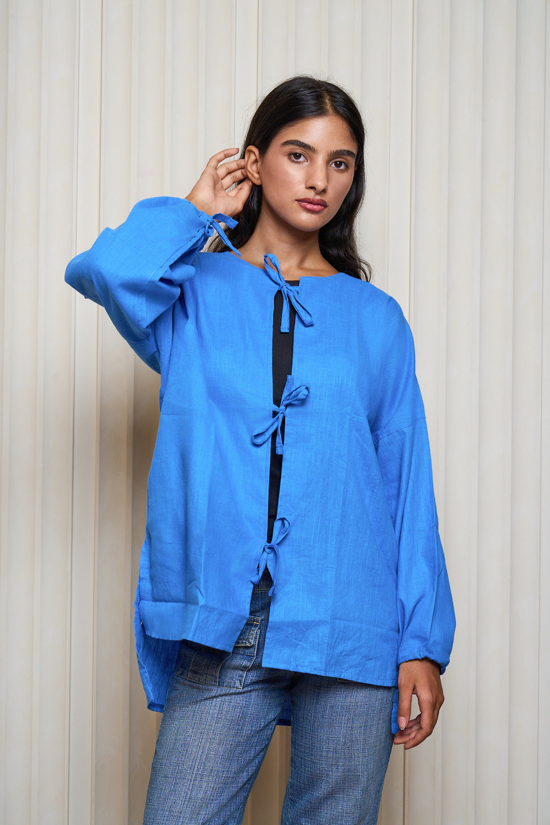 Bow Shirt In Royal Blue