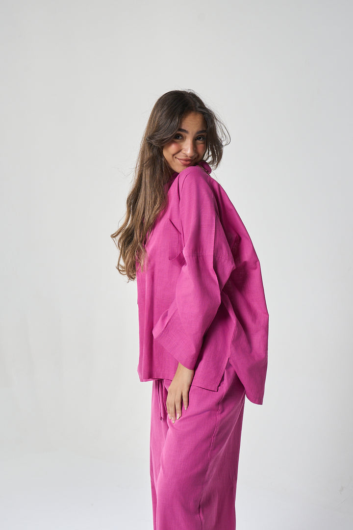 Linen Set In Cerise