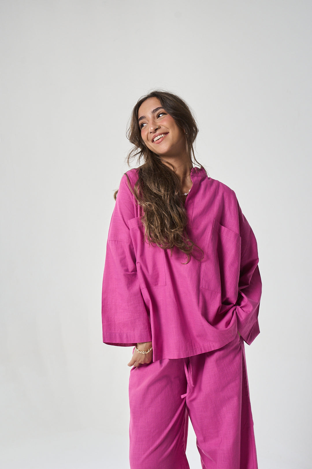 Linen Set In Cerise