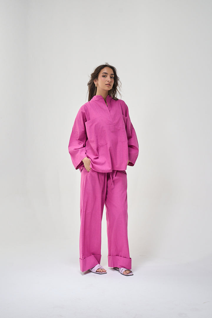 Linen Set In Cerise