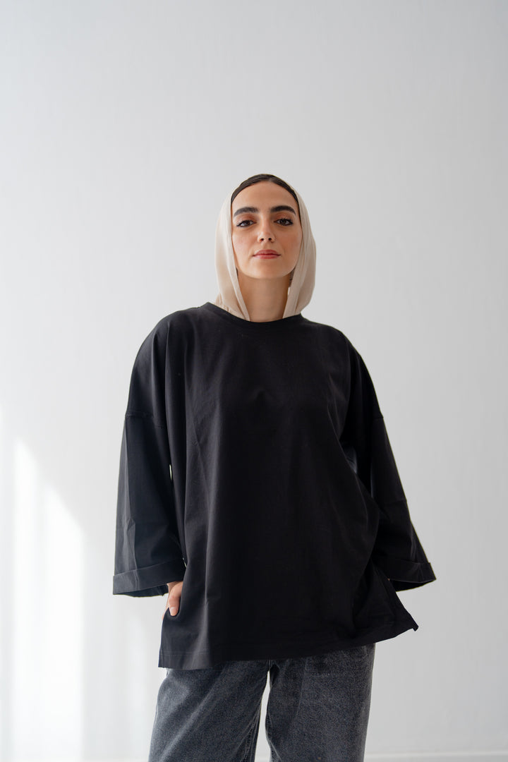 Black Oversized Blouse