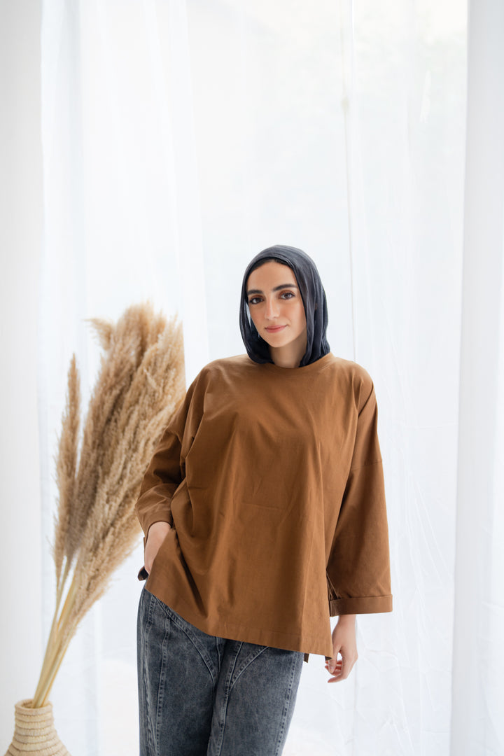 Caramel Brown Oversized Blouse