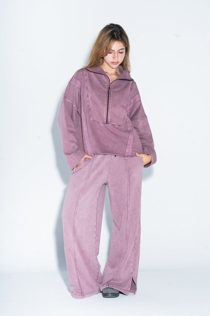 PLUM WASHED SWEATPANTS