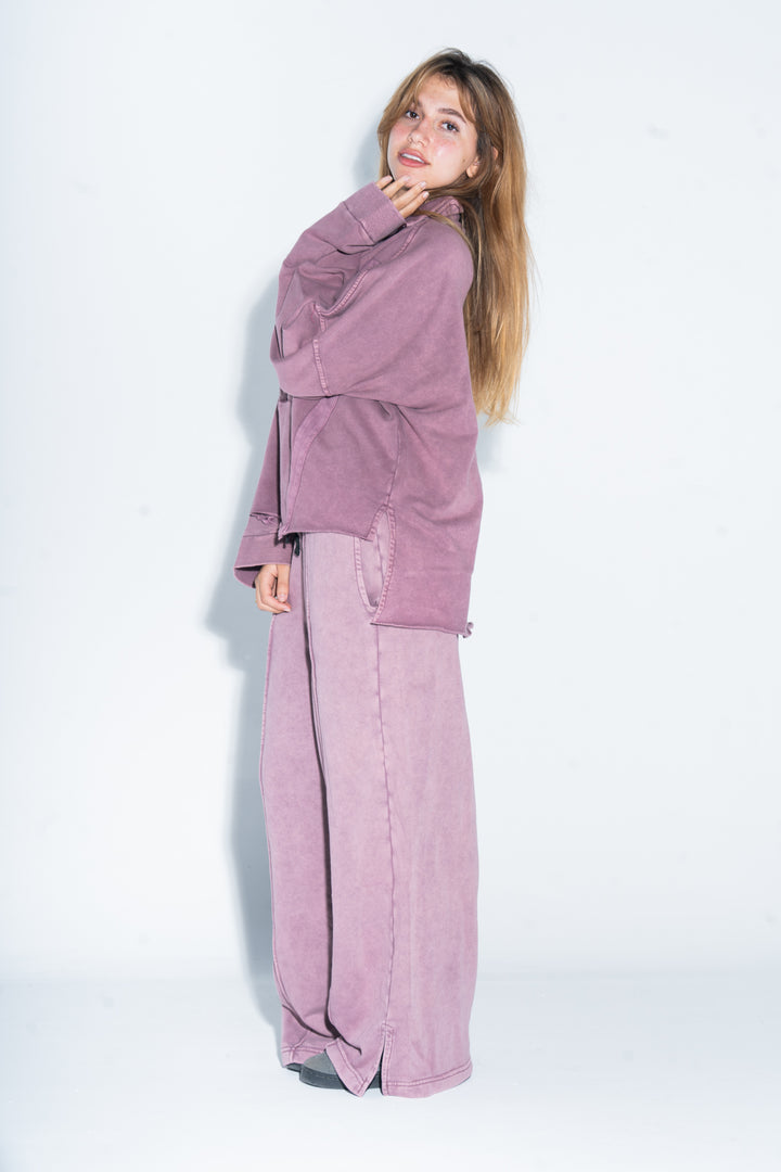 PLUM WASHED SWEATPANTS