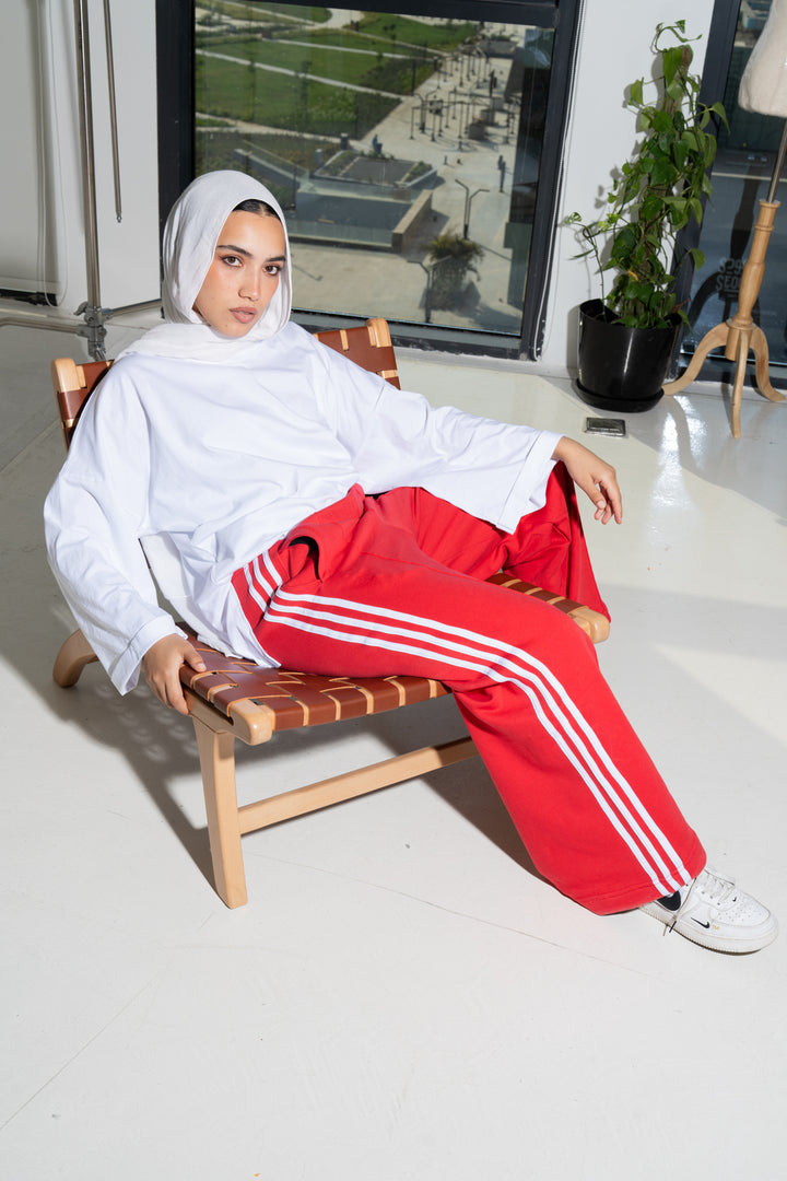 Red Side Striped Sweatpants