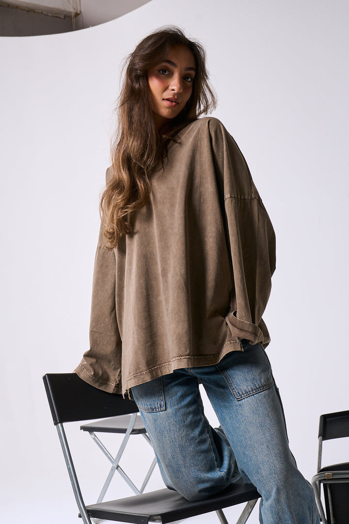 Wood Oversized Washed T-shirt