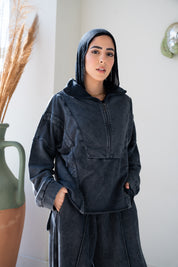 CHARCOAL WASHED SWEATSHIRT