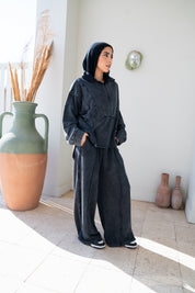 CHARCOAL WASHED SWEATPANTS