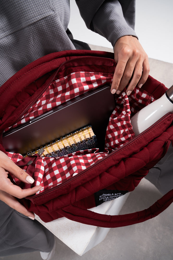 Carry It All Tote Bag In Burgundy