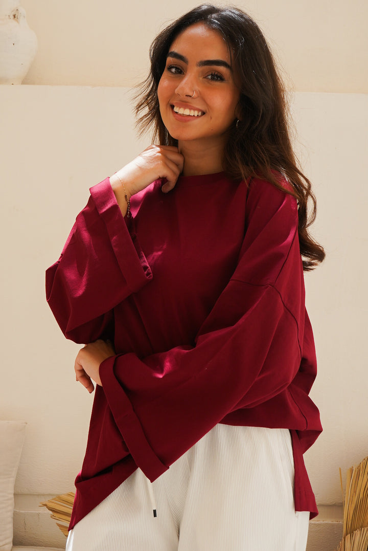 Berry Oversized Blouse