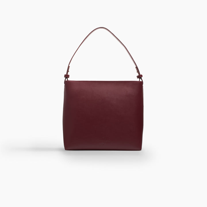 Her Leather Bag In Berry