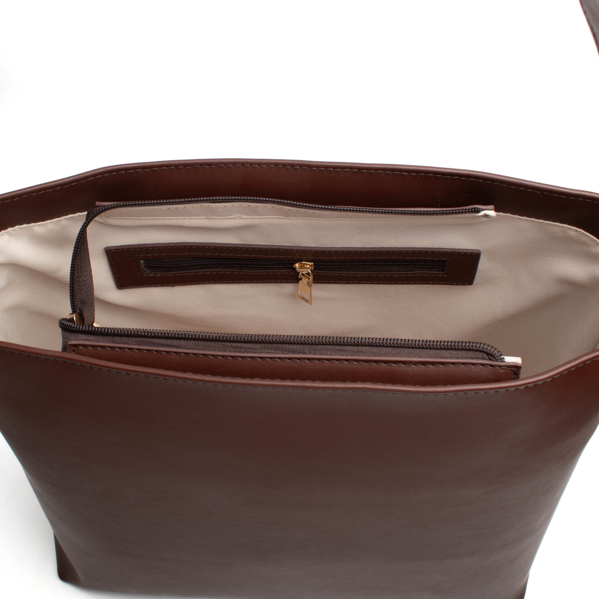 Her Leather Bag In Toffee