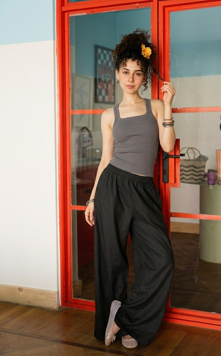 Linen Pants In Black
