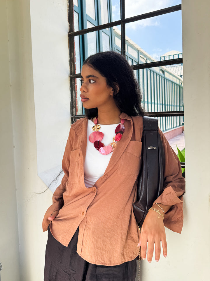 The Linen Shirt In caramel