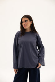 Origin Blouse In Ocean Grey