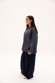 Origin Blouse In Ocean Grey