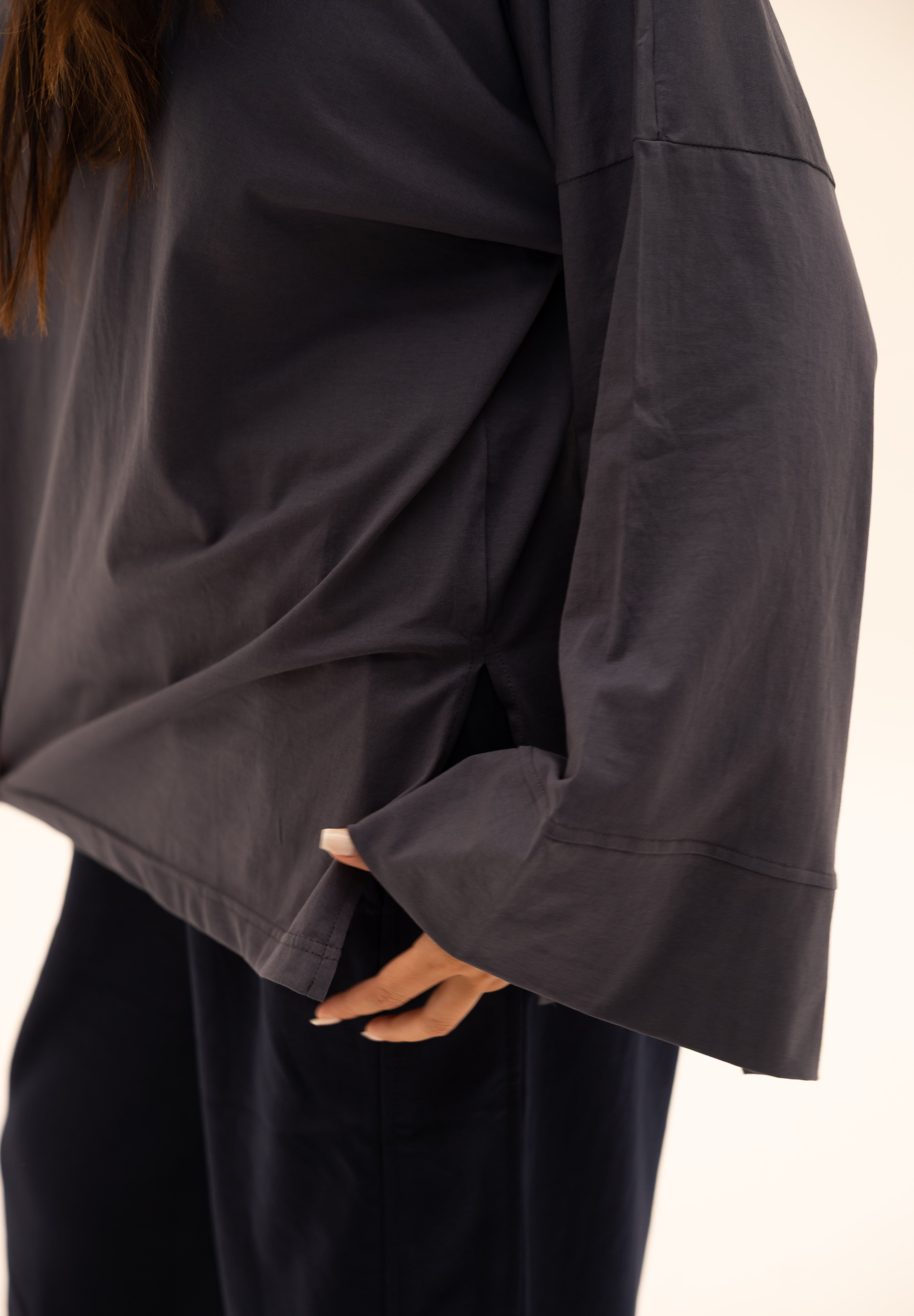 Origin Blouse In Ocean Grey