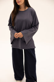 Origin Blouse In Ocean Grey
