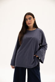 Origin Blouse In Ocean Grey