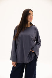 Origin Blouse In Ocean Grey