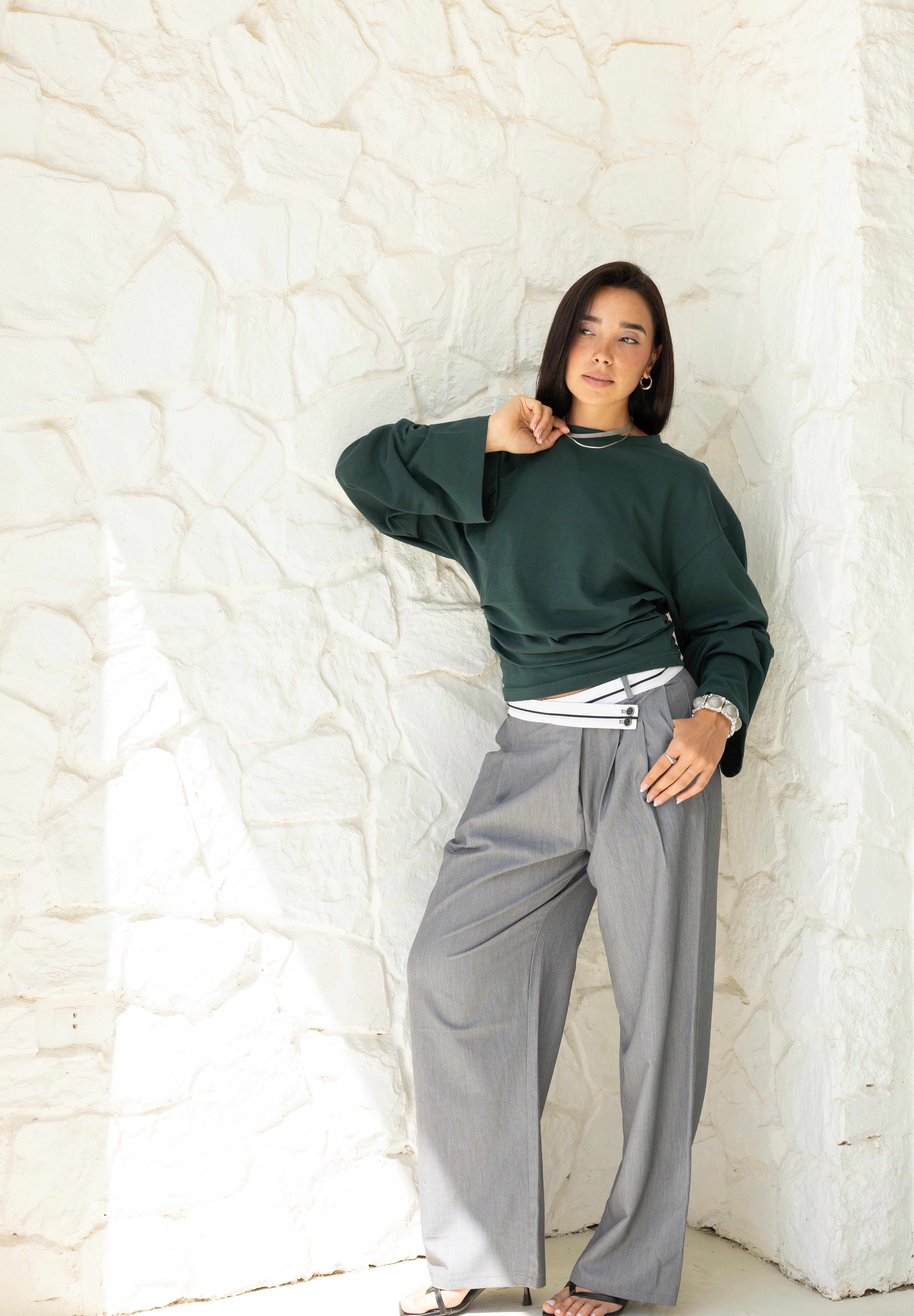 Hourglass Long Sleeve In Emerald Green