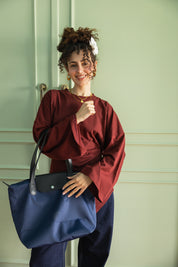 Long Day Bag In Navy Blue