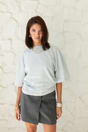 Hourglass Short Sleeve In Grayish Baby Blue