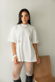 Brooch Blouse In White
