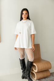 Brooch Blouse In White