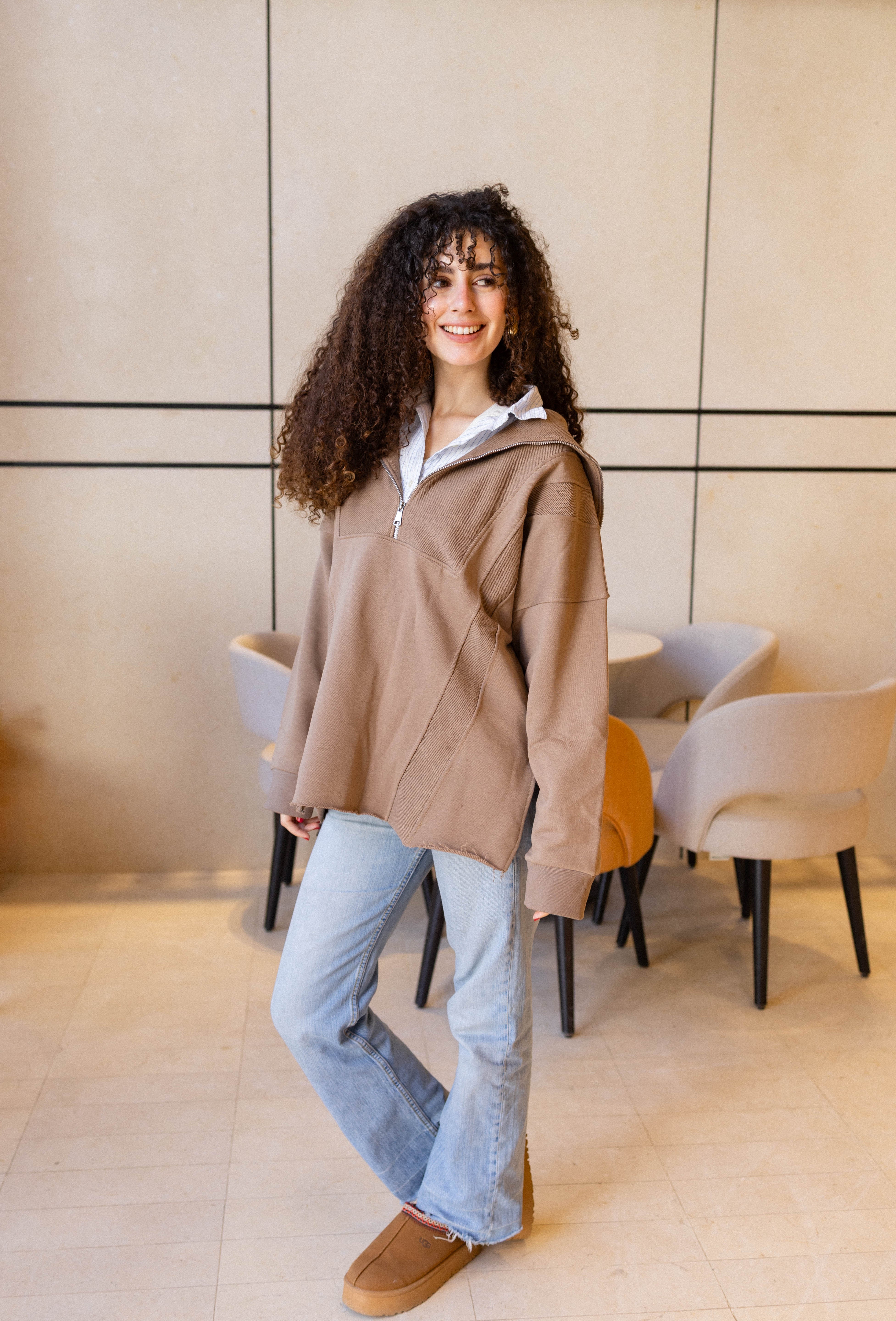 Off-Duty Sweater In Caffe