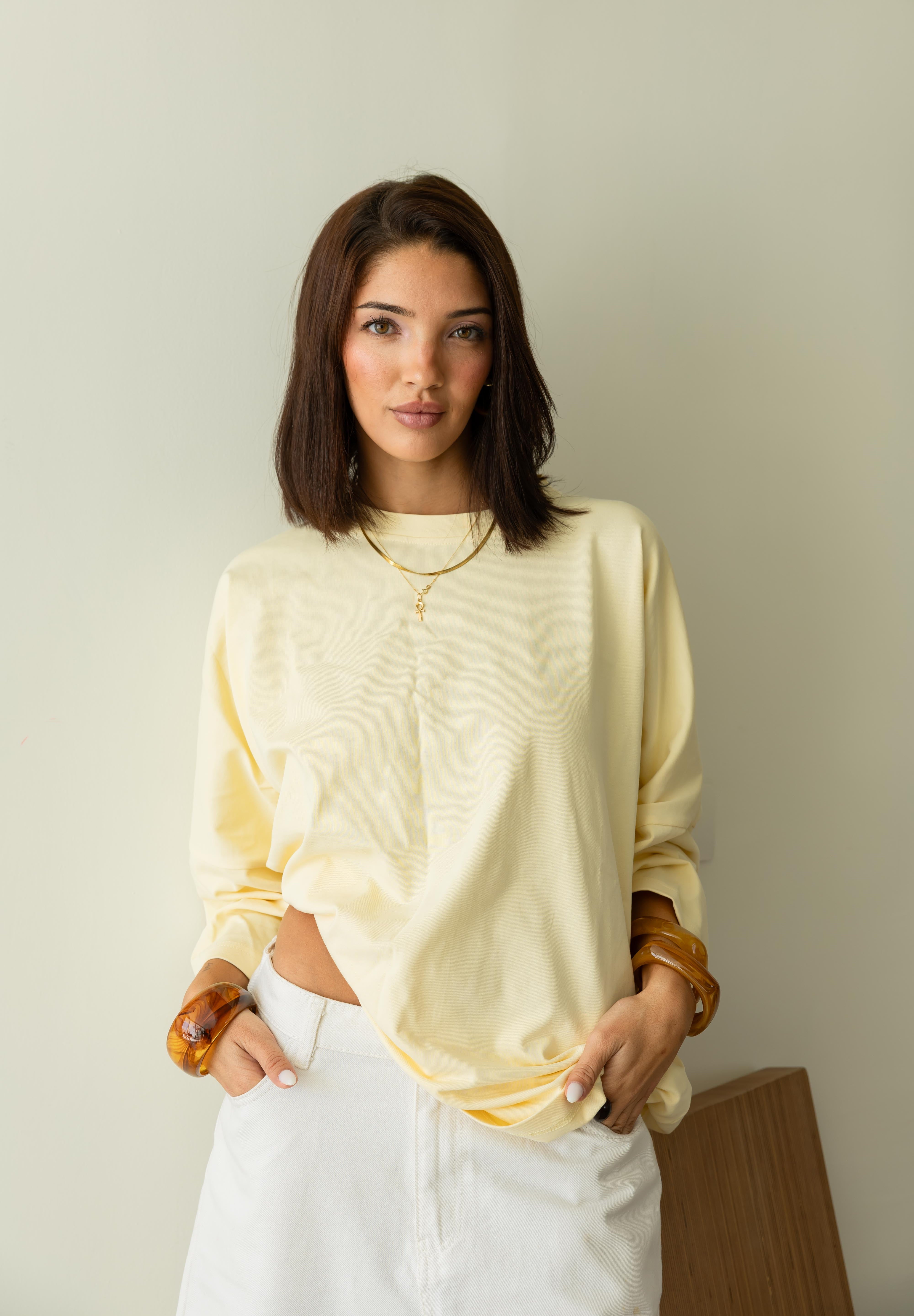 Coffee House Tee In Butter Yellow
