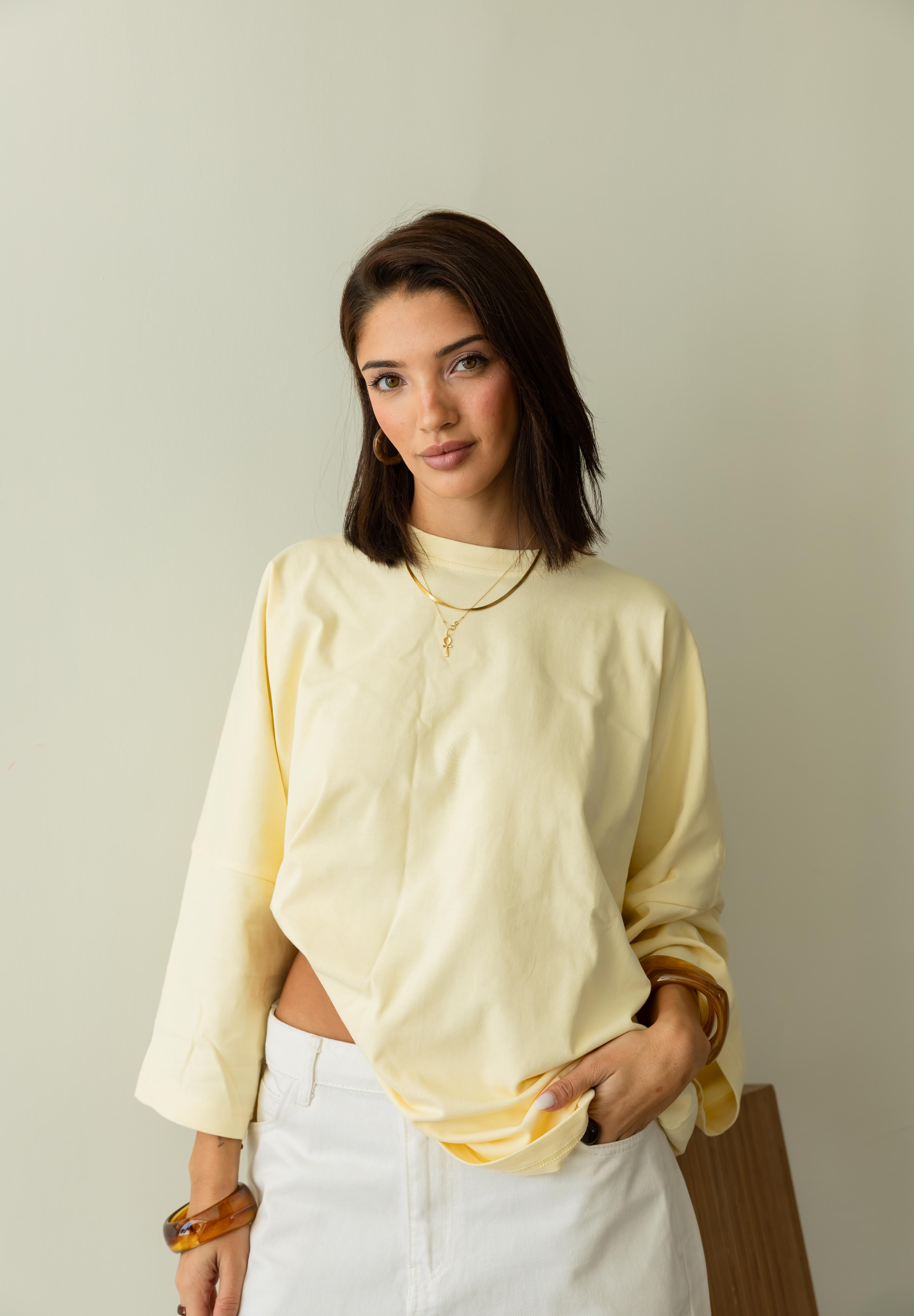Coffee House Tee In Butter Yellow