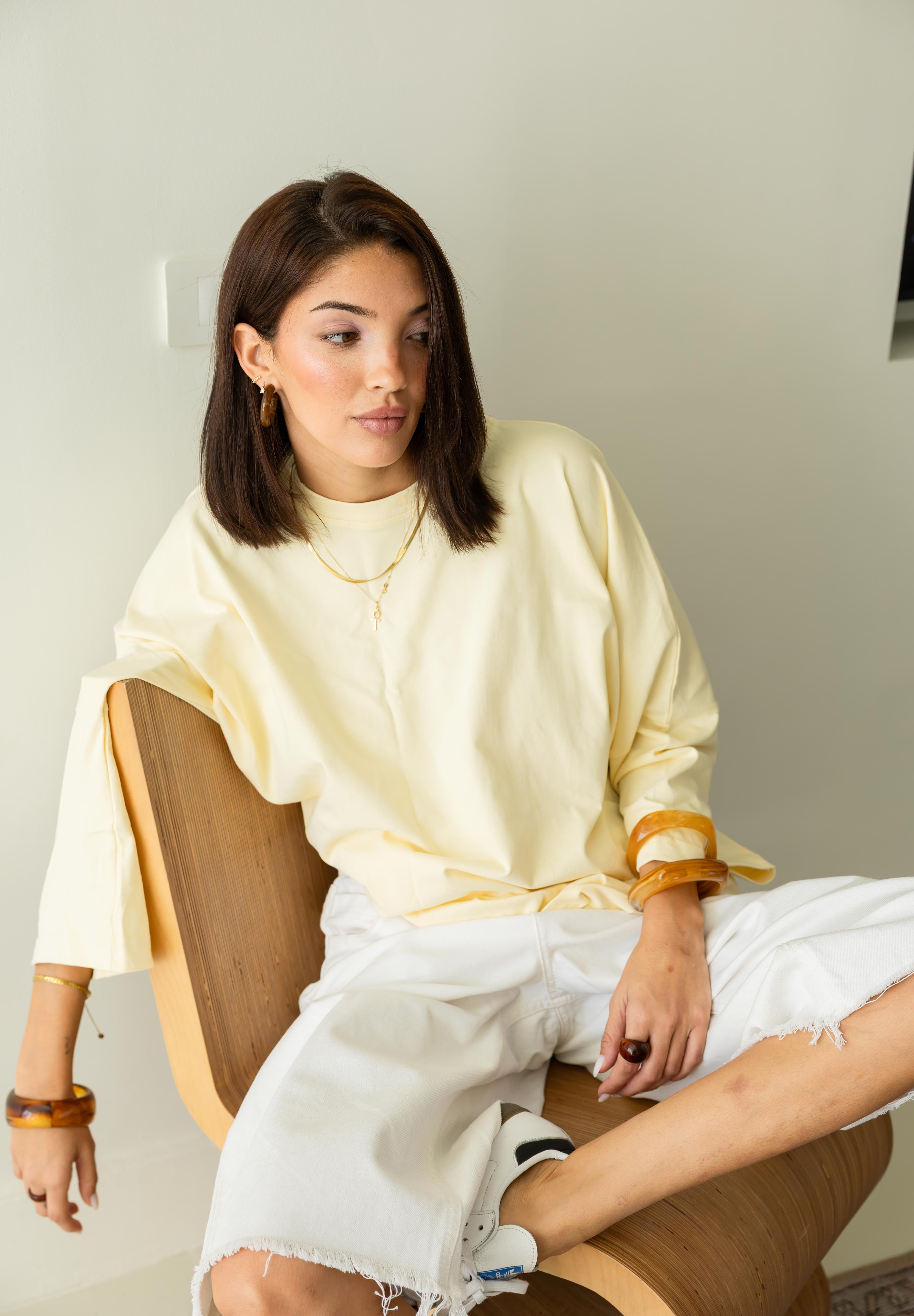 Coffee House Tee In Butter Yellow