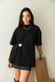 Brooch Blouse In Black