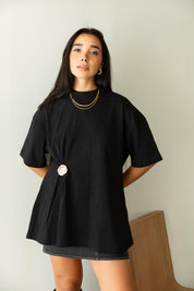 Brooch Blouse In Black