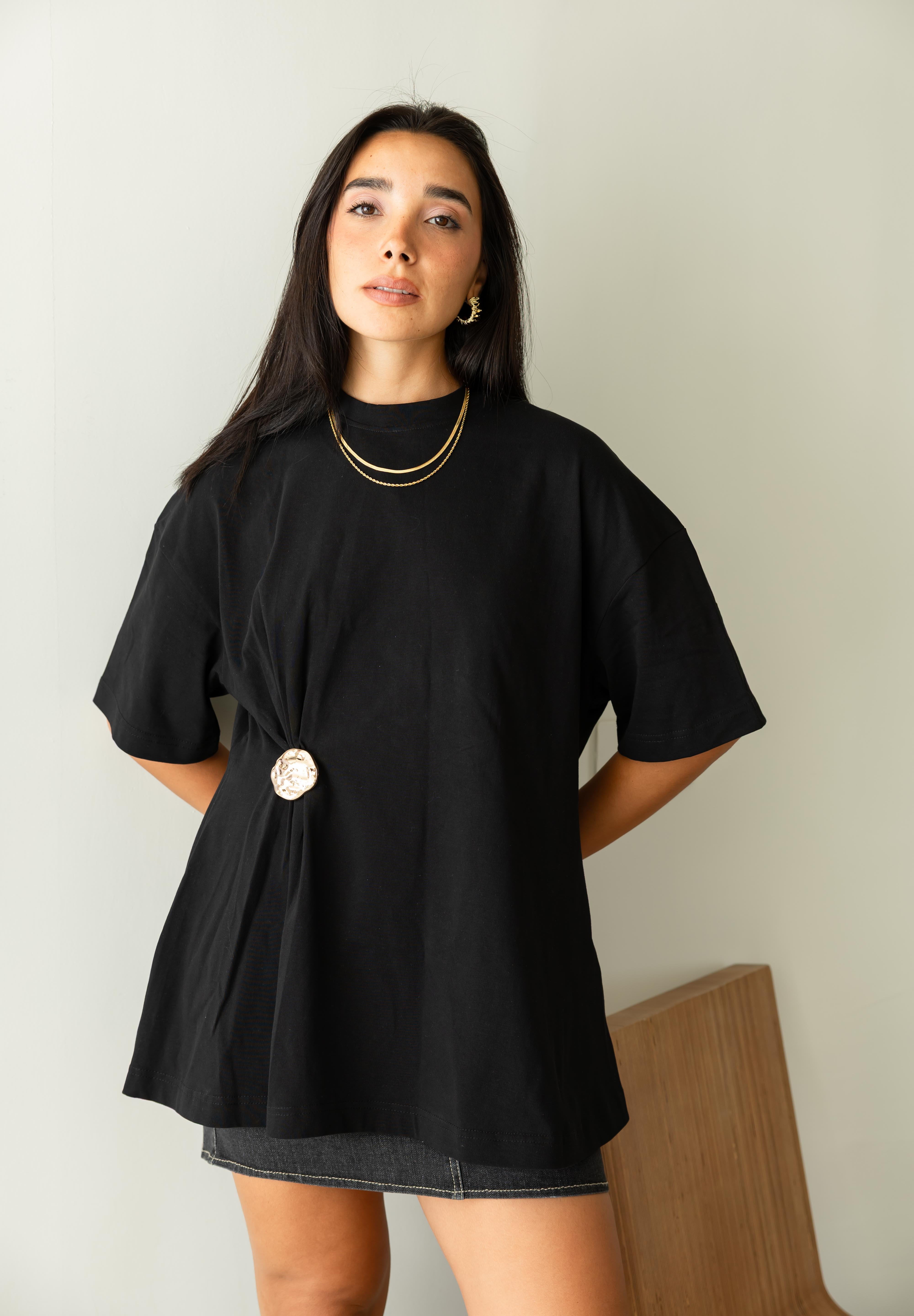 Brooch Blouse In Black